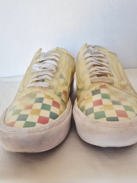 Vans ComfyCush Slip-Skool Checkerboard Multi-Color Sneakers Lace Unisex M9.5 W11 - Picture 5 of 11